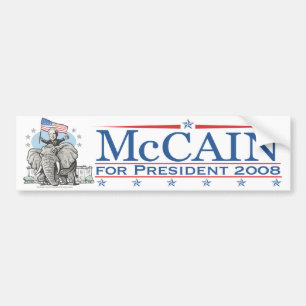 Pegatina Para Coche Elija el elefante 2008 del GOP de McCain