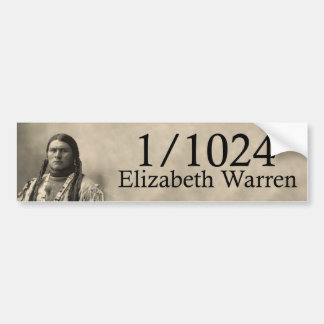 Pegatina Para Coche Elizabeth Warren 1/1024 nativo americano