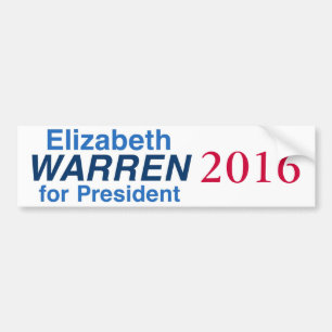 Pegatina Para Coche Elizabeth Warren para el presidente 2016