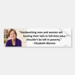 Pegatina Para Coche Elizabeth Warren - trabajador