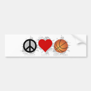 Pegatina Para Coche Emblema del baloncesto del amor de la paz