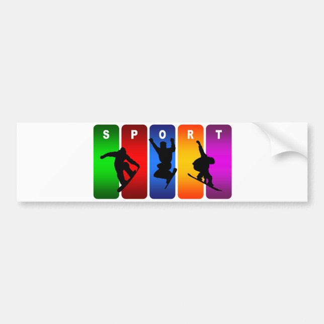 Pegatina Para Coche Emblema multicolor de la snowboard (Frente)