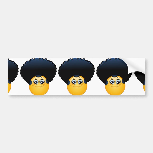 Pegatina Para Coche emoji afro (Frente)