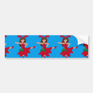 Pegatina Para Coche emoji de bailarina de flamenco de Navidad