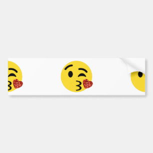 Pegatina Para Coche emoji de beso purpurina