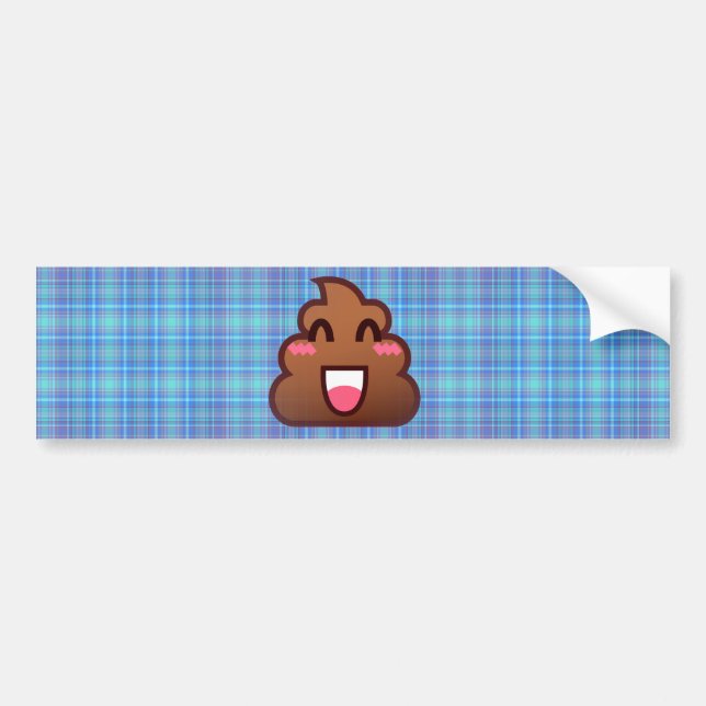 Pegatina Para Coche emoji de caca de plaid (Frente)