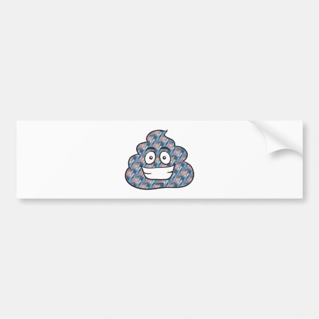 Pegatina Para Coche emoji de caca holográfica (Frente)