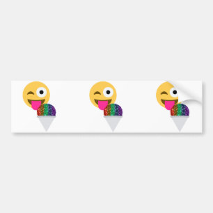 Pegatina Para Coche emoji de guiño purpurina