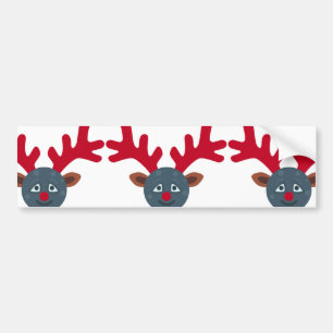 Pegatina Para Coche emoji de luna de renos para navidades