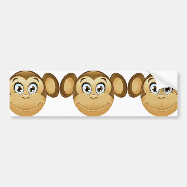 Pegatina Para Coche emoji de mono (Frente)