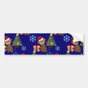 Pegatina Para Coche emoji de monos navidades santa