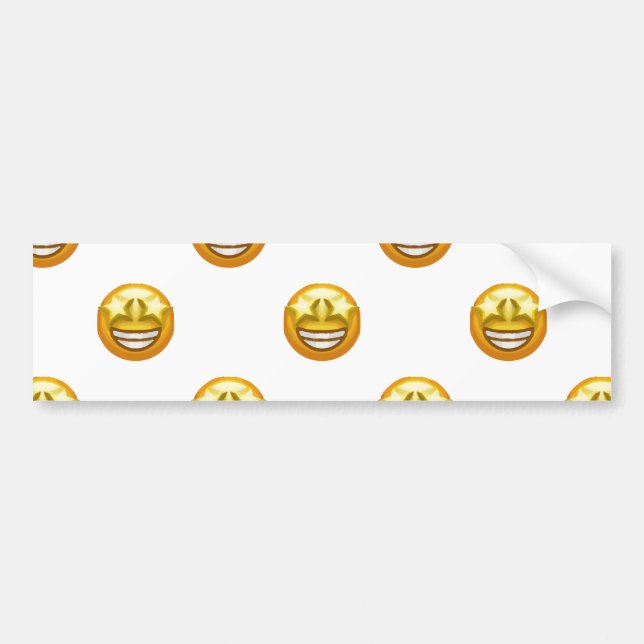 Pegatina Para Coche emoji de ojos de estrella (Frente)