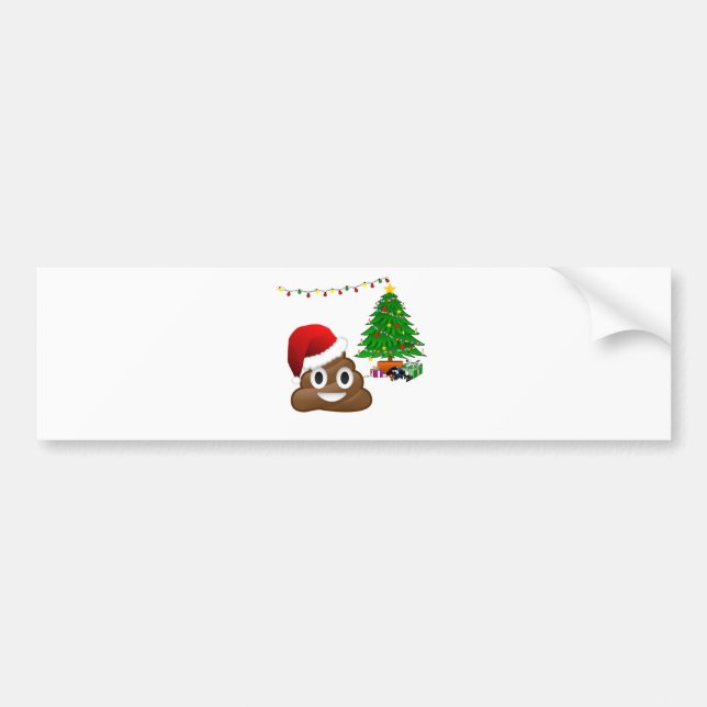 Pegatina Para Coche emoji de poo de navidades (Frente)