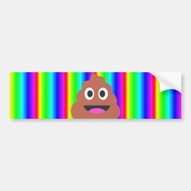 Pegatina Para Coche emoji de popó arco iris (Frente)