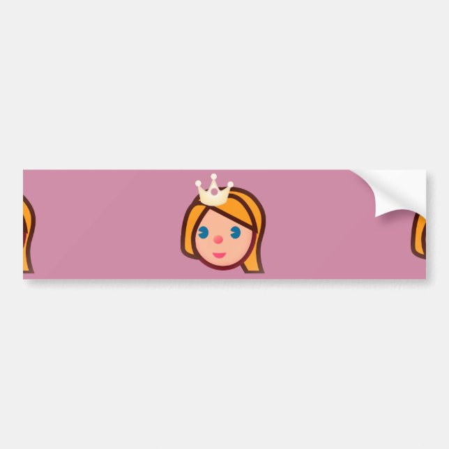 Pegatina Para Coche emoji de princesa (Frente)