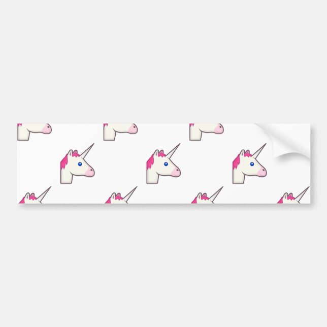Pegatina Para Coche emoji de unicornio (Frente)