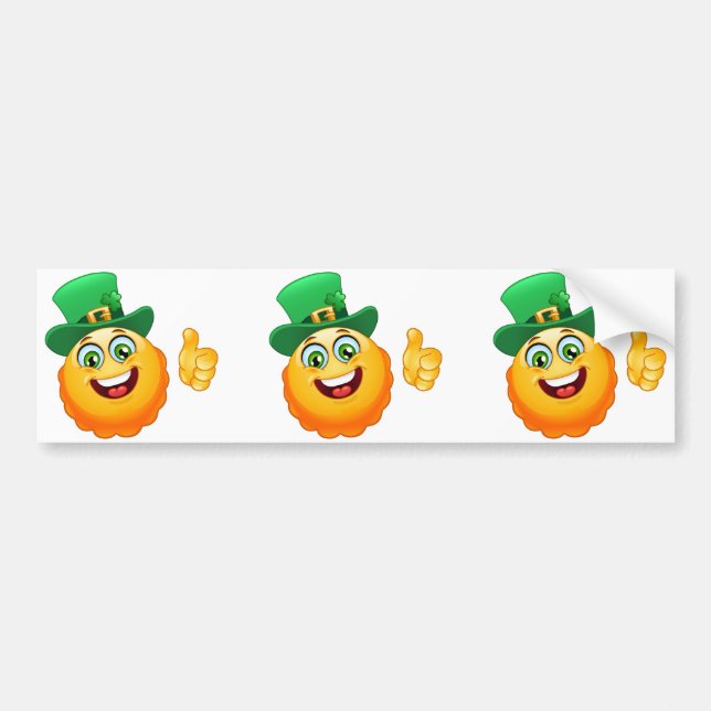 Pegatina Para Coche emoji leprechaun (Frente)