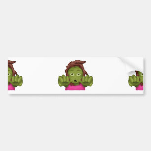 Pegatina Para Coche emoji mujer zombie