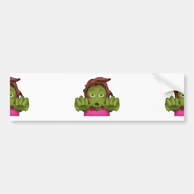 Pegatina Para Coche emoji mujer zombie (Frente)