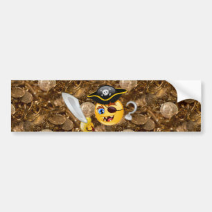 Pegatina Para Coche emoji pirata del tesoro