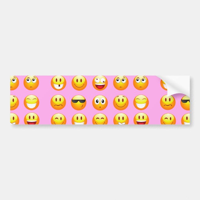 Pegatina Para Coche emoji rosa pastel (Frente)