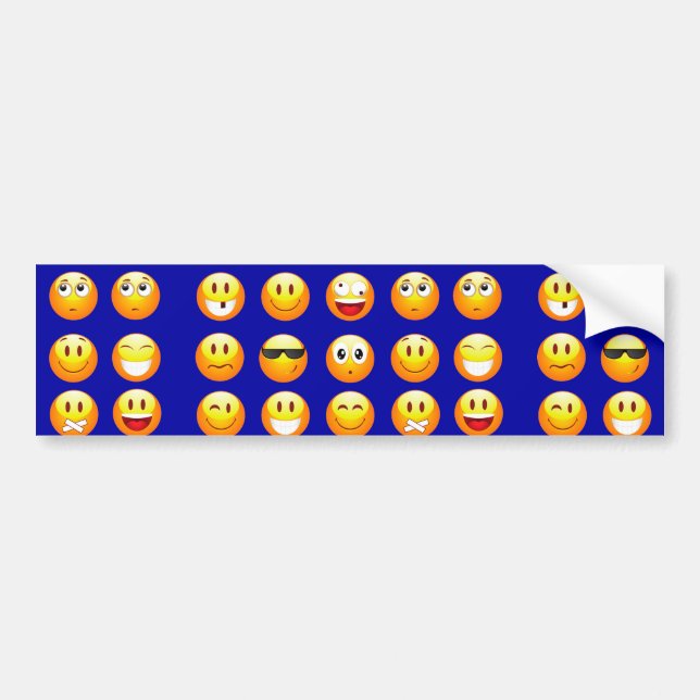 Pegatina Para Coche emojis azul oscuro (Frente)
