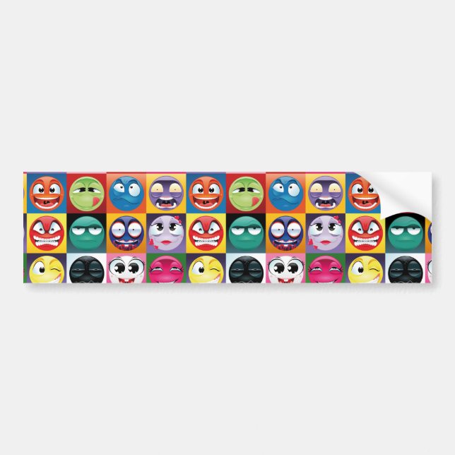 Pegatina Para Coche emojis de arte pop (Frente)