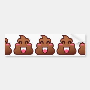 Pegatina Para Coche emojis de poop kawaii