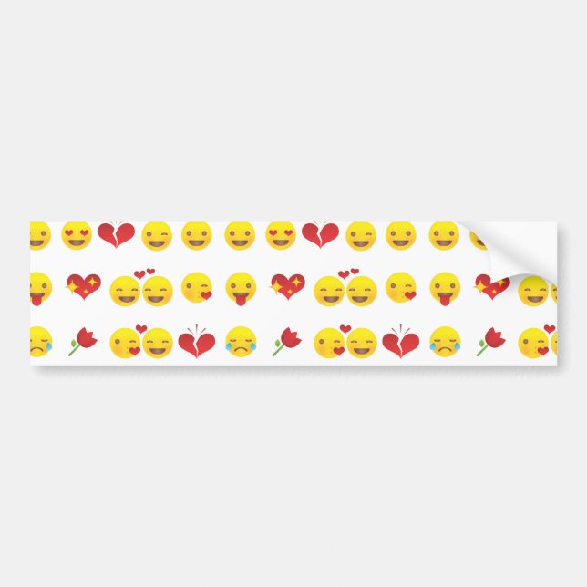 Pegatina Para Coche Emojis de San Valentín (Frente)