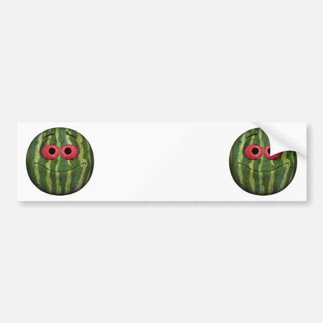 Pegatina Para Coche Emoticon de sandía (Frente)