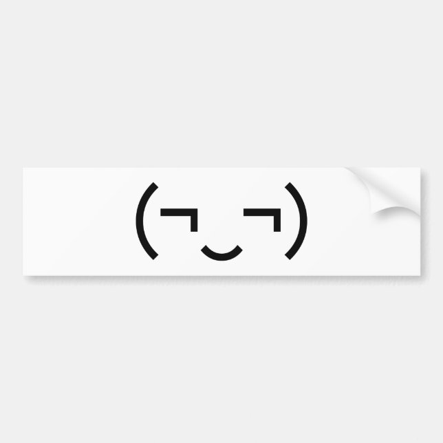 Pegatina Para Coche Emoticon smug (‿) Kaomoji japonés (Frente)