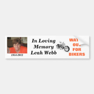 Pegatina Para Coche En memoria de Leah Webb