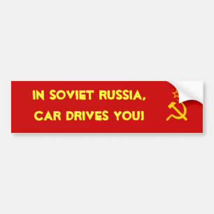 Pegatina Para Coche ¡En Rusia soviética, el coche le conduce!