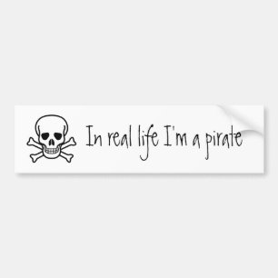 Pegatina Para Coche En vida real soy pirata