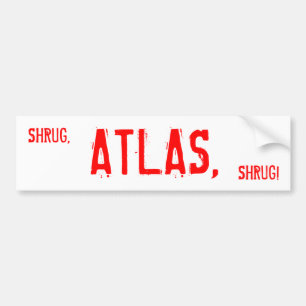 PEGATINA PARA COCHE ¡ENCOGIMIENTO DE HOMBROS, ATLAS, ENCOGIMIENTO DE