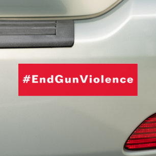 Pegatina Para Coche #EndGunViolence End Gun Gun Violence white roja