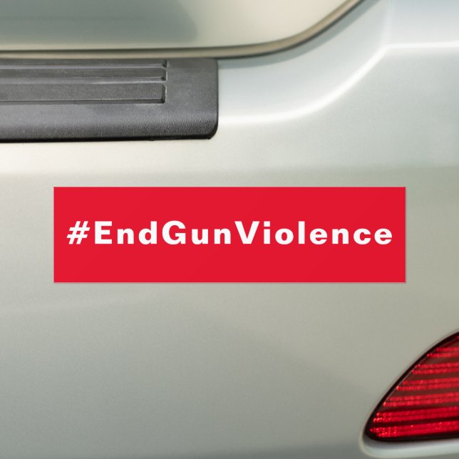 Pegatina Para Coche #EndGunViolence End Gun Gun Violence white roja (en coche)