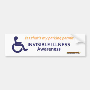 Pegatina Para Coche Enfermedad invisible de la silla de ruedas