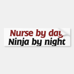 Pegatina Para Coche Enfermeras por día ninja por noche