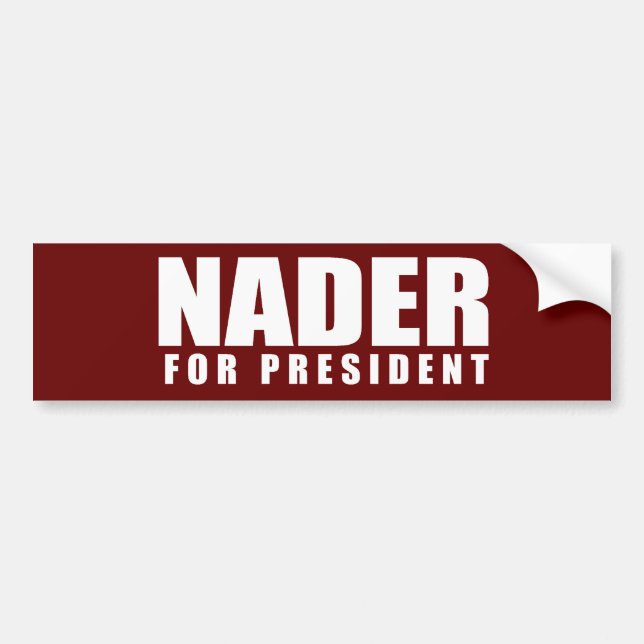 Pegatina Para Coche Engranaje de la elección de RALPH NADER (Frente)