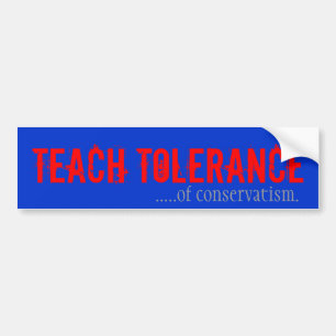 Pegatina Para Coche Enseñe a la tolerancia de Conservativism