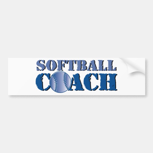 Pegatina Para Coche Entrenador de softbol (Frente)