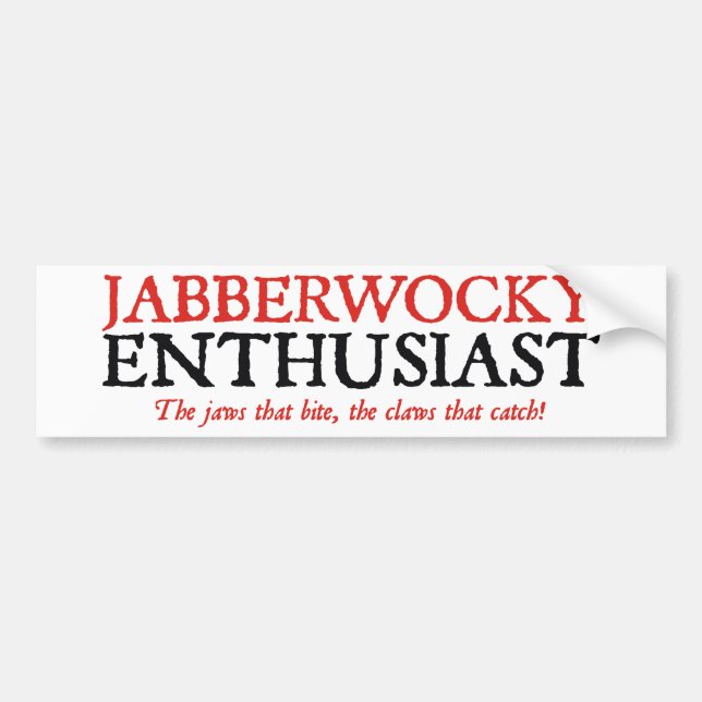 Pegatina Para Coche Entusiasta de Jabberwocky (Frente)