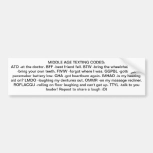 PEGATINA PARA COCHE ENVEJECIMIENTO DE CÓDIGOS DE TEXTO DE EDAD MEDIA