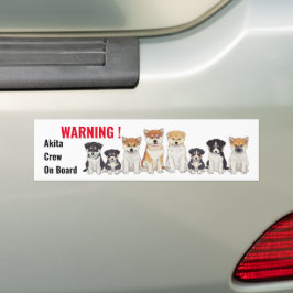 Pegatina Para Coche Equipo Akita A Bordo Del Funny Dueño Akita