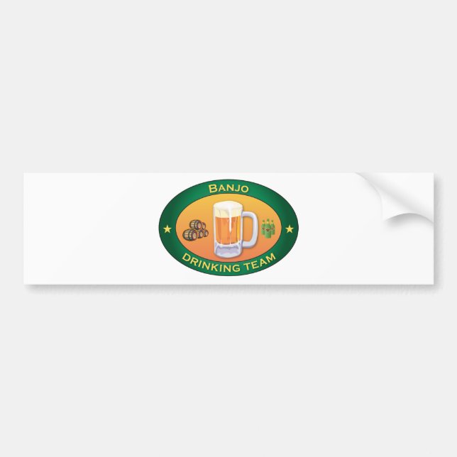 Pegatina Para Coche Equipo de consumición del banjo (Frente)