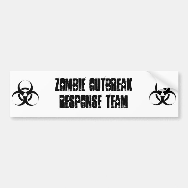 Pegatina Para Coche Equipo de la respuesta del brote del zombi (Frente)