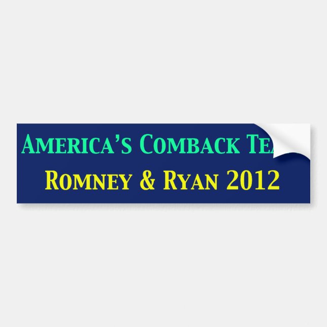 Pegatina Para Coche Equipo de Regreso de Romney & Ryan Americas (Frente)