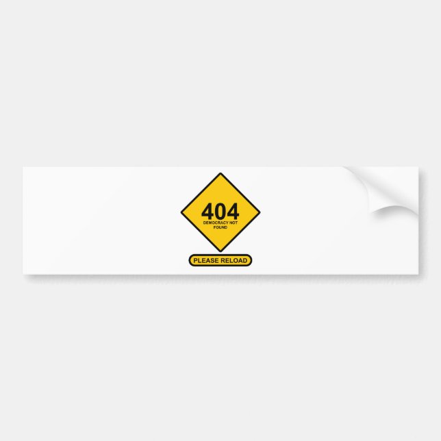 Pegatina Para Coche Error 404: Democracia no encontrada (Frente)