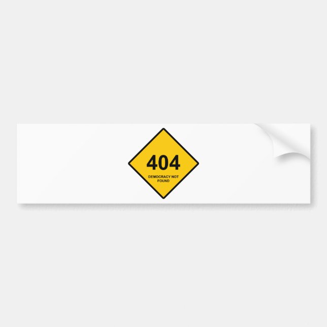 Pegatina Para Coche Error 404: Democracia no encontrada (Frente)